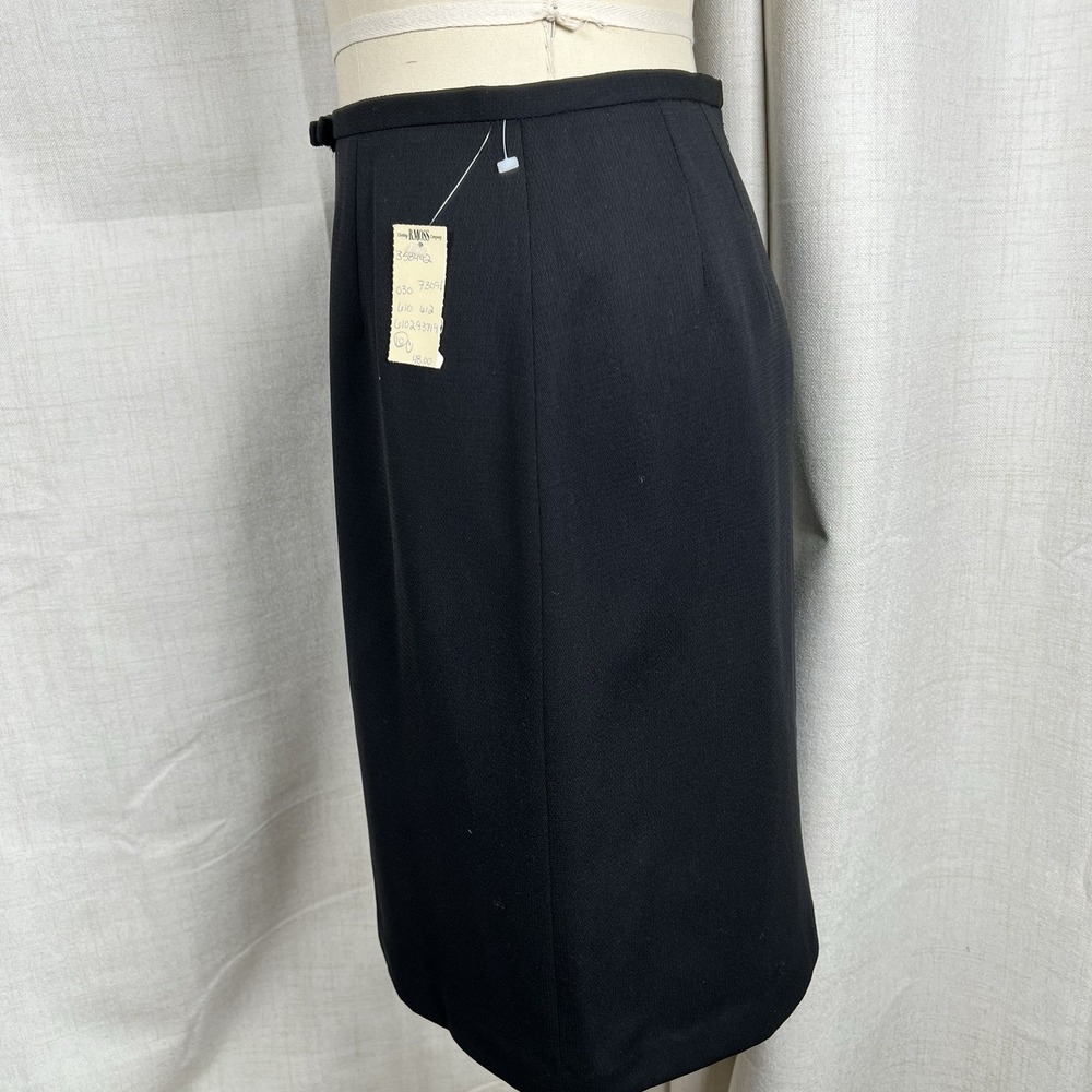 NEW! Vintage Tailor‎ B Moss Black Pencil Skirt Size 10 Preppy Dark Academia USA - Picture 5 of 11